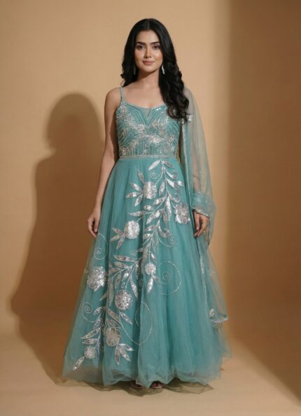 Emerald Breeze Festive Dress